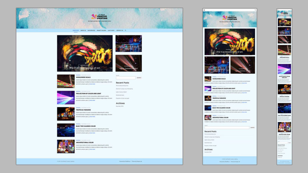 Web Design: 2nd Reality Creative Lighting